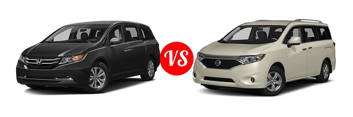 2016 Honda Odyssey Minivan EX vs. 2016 Nissan Quest Minivan S / SV - Front Left Comparison