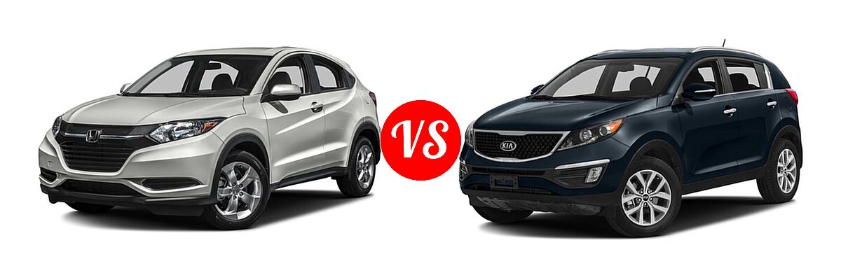 2016 Honda HR-V SUV LX vs. 2016 Kia Sportage SUV EX / LX / SX - Front Left Comparison