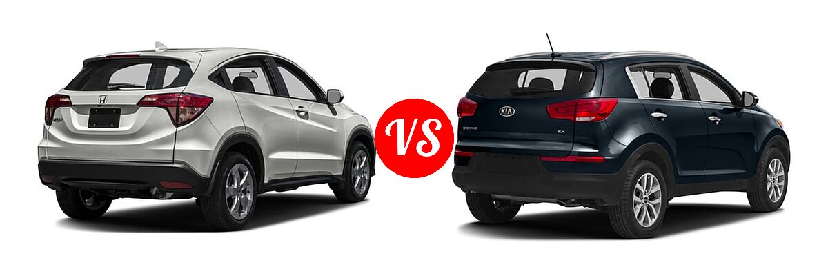 2016 Honda HR-V SUV LX vs. 2016 Kia Sportage SUV EX / LX / SX - Rear Right Comparison