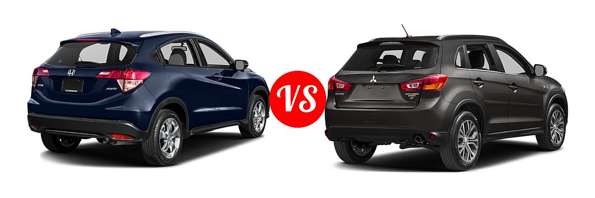 2016 Honda HR-V SUV EX-L w/Navi vs. 2016 Mitsubishi Outlander Sport SUV 2.4 GT - Rear Right Comparison
