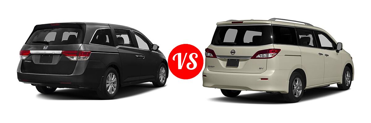 2016 Honda Odyssey Minivan EX vs. 2016 Nissan Quest Minivan S / SV - Rear Right Comparison