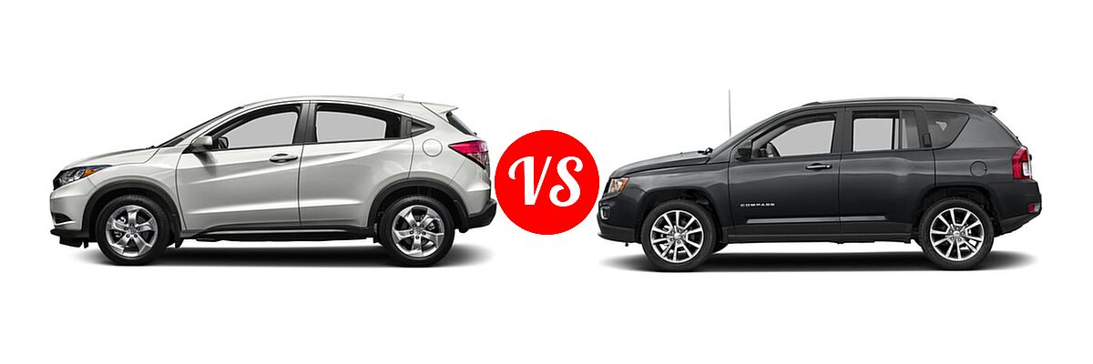 2016 Honda HR-V SUV LX vs. 2016 Jeep Compass SUV High Altitude Edition - Side Comparison