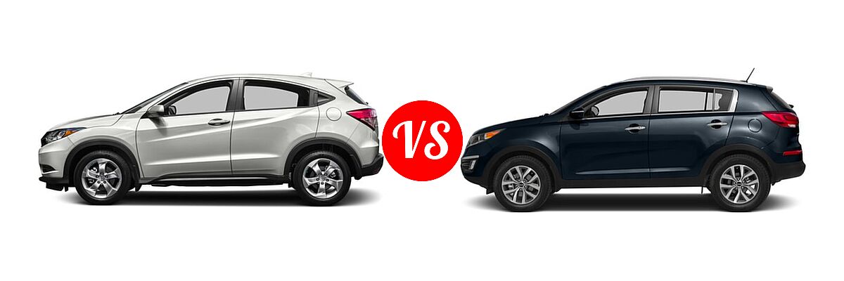 2016 Honda HR-V SUV LX vs. 2016 Kia Sportage SUV EX / LX / SX - Side Comparison