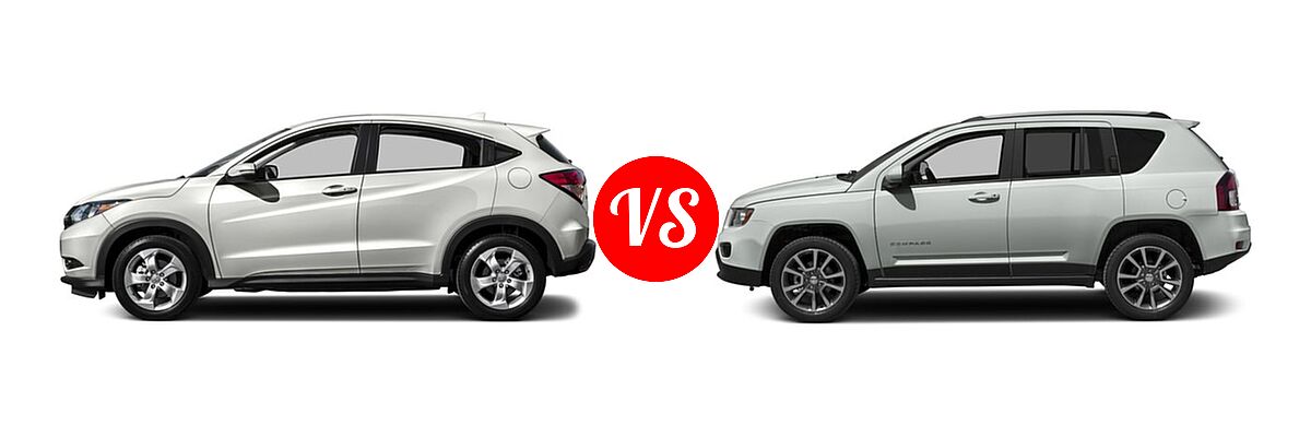 2016 Honda HR-V SUV EX vs. 2016 Jeep Compass SUV 75th Anniversary / Latitude / Sport / Sport SE Pkg - Side Comparison