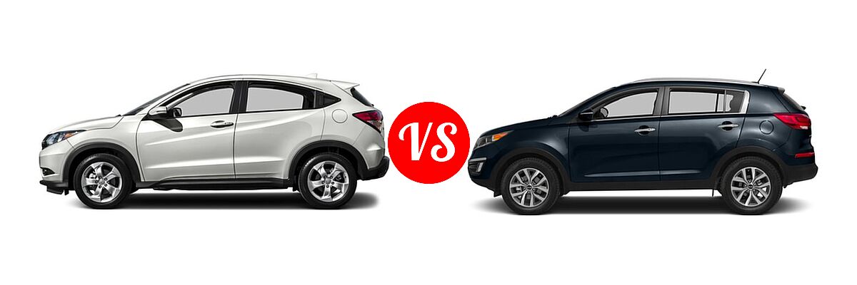 2016 Honda HR-V SUV EX vs. 2016 Kia Sportage SUV EX / LX / SX - Side Comparison