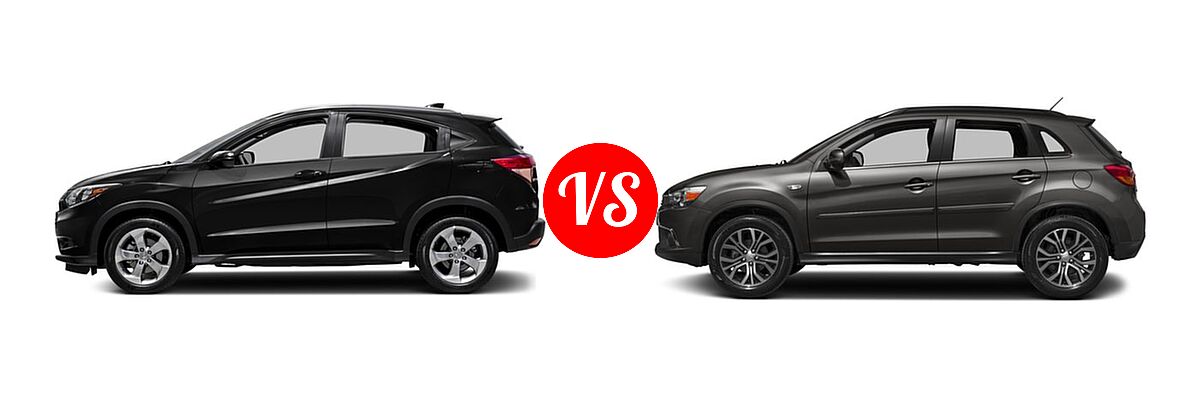 2016 Honda HR-V SUV EX-L w/Navi vs. 2016 Mitsubishi Outlander Sport SUV 2.4 GT - Side Comparison