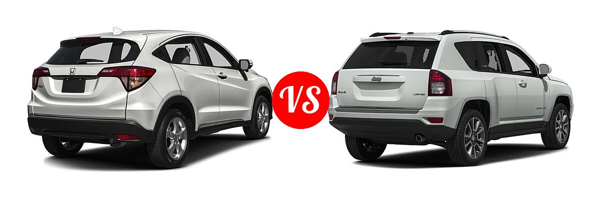 2016 Honda HR-V SUV EX vs. 2016 Jeep Compass SUV 75th Anniversary / Latitude / Sport / Sport SE Pkg - Rear Right Comparison