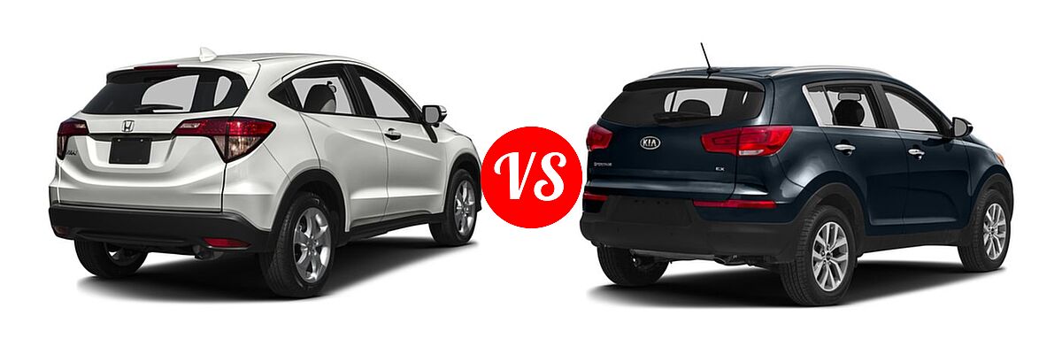2016 Honda HR-V SUV EX vs. 2016 Kia Sportage SUV EX / LX / SX - Rear Right Comparison