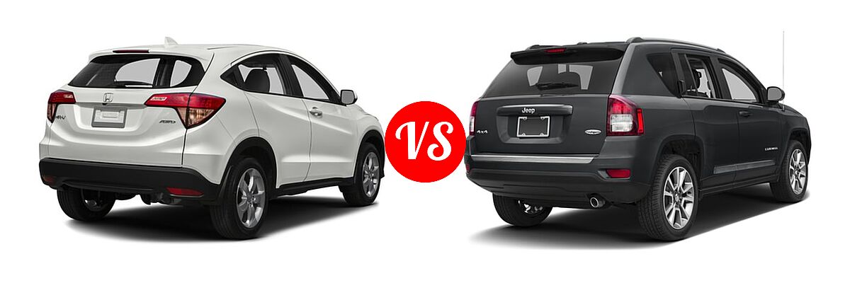 2016 Honda HR-V SUV LX vs. 2016 Jeep Compass SUV High Altitude Edition - Rear Right Comparison