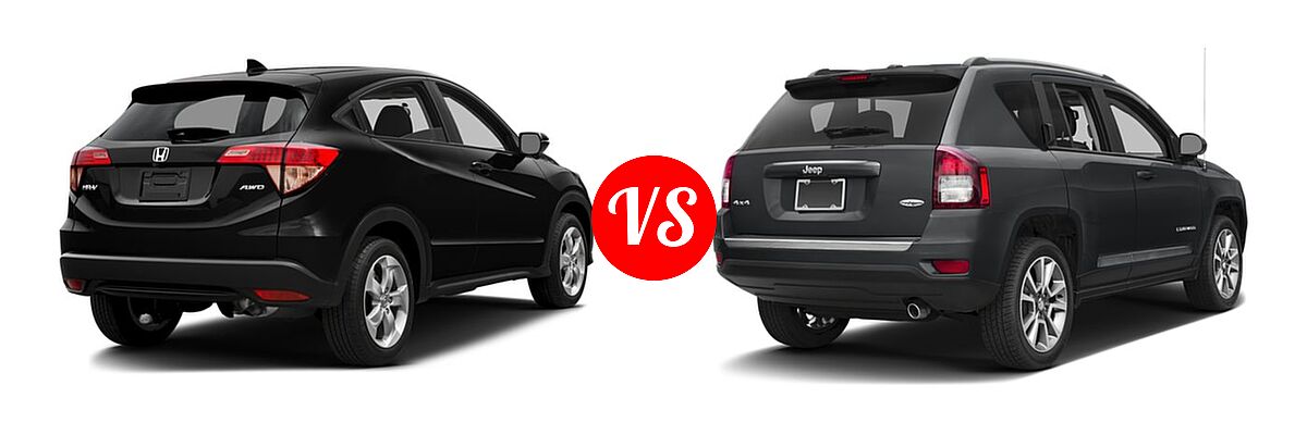 2016 Honda HR-V SUV EX vs. 2016 Jeep Compass SUV High Altitude Edition - Rear Right Comparison