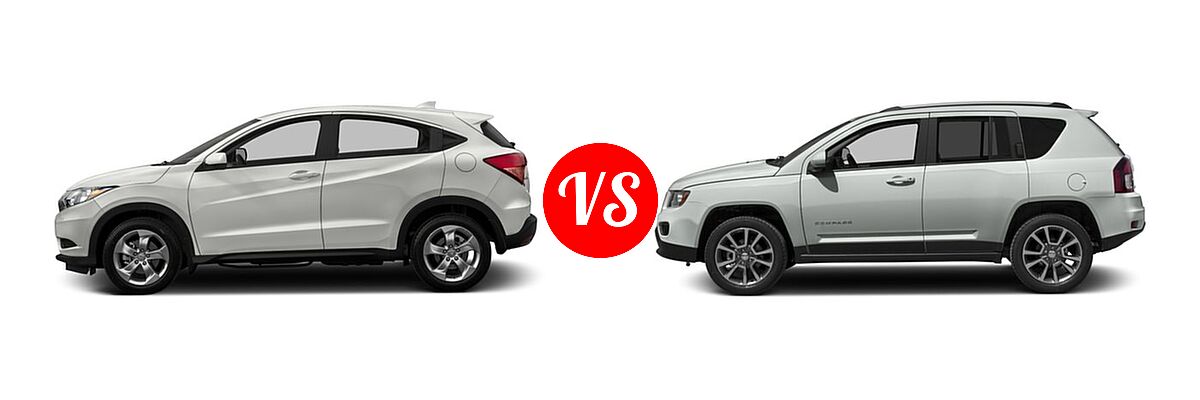 2016 Honda HR-V SUV LX vs. 2016 Jeep Compass SUV 75th Anniversary / Latitude / Sport / Sport SE Pkg - Side Comparison