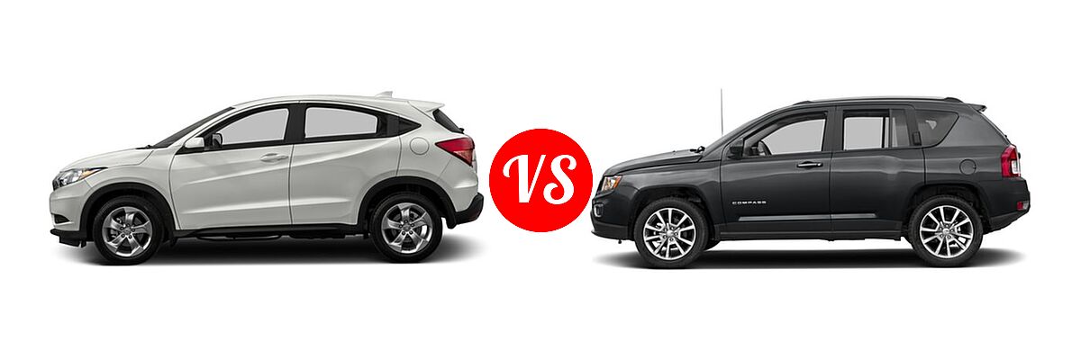 2016 Honda HR-V SUV LX vs. 2016 Jeep Compass SUV High Altitude Edition - Side Comparison