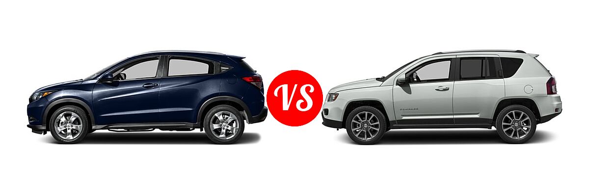 2016 Honda HR-V SUV EX-L w/Navi vs. 2016 Jeep Compass SUV 75th Anniversary / Latitude / Sport / Sport SE Pkg - Side Comparison