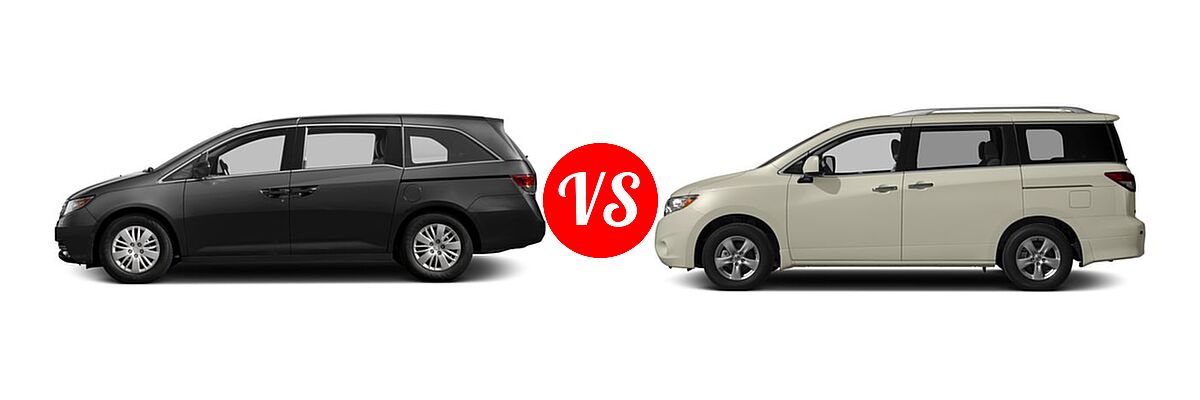 2016 Honda Odyssey Minivan LX vs. 2016 Nissan Quest Minivan S / SV - Side Comparison