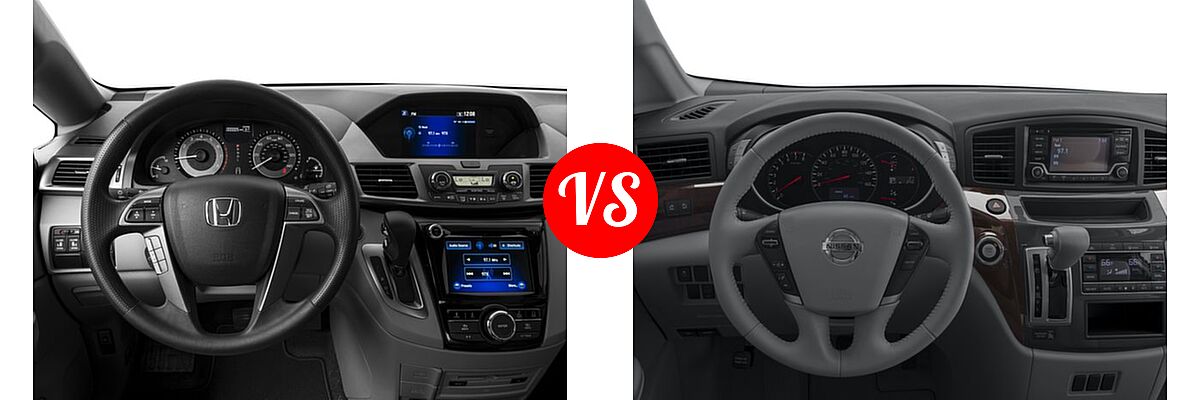 2016 Honda Odyssey Minivan SE vs. 2016 Nissan Quest Minivan S / SV - Dashboard Comparison
