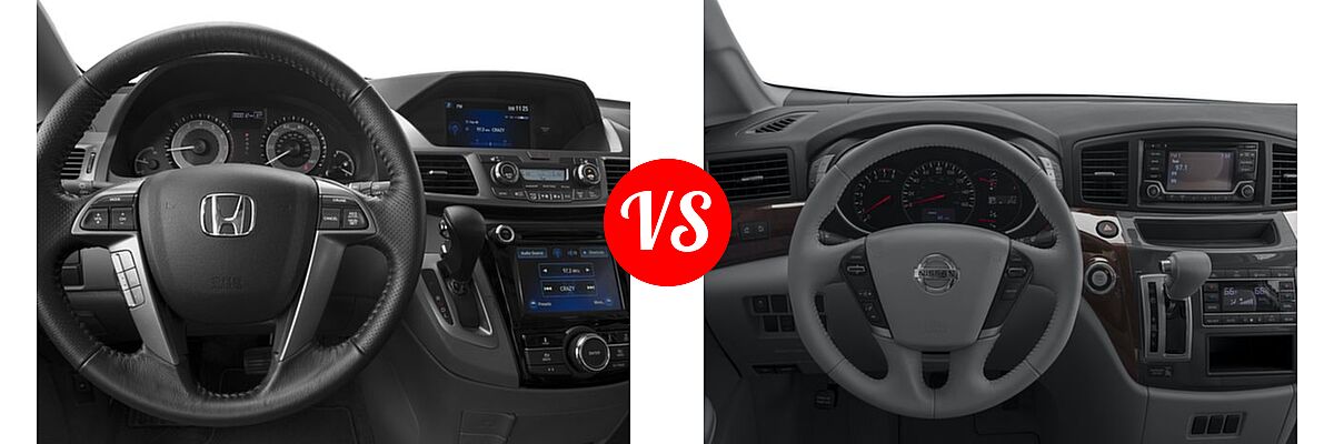2016 Honda Odyssey Minivan EX-L vs. 2016 Nissan Quest Minivan S / SV - Dashboard Comparison