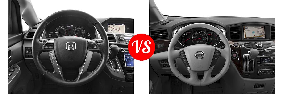 2016 Honda Odyssey Minivan EX-L vs. 2016 Nissan Quest Minivan Platinum / SL - Dashboard Comparison