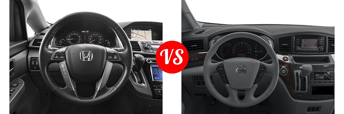 2016 Honda Odyssey Minivan EX-L vs. 2016 Nissan Quest Minivan S / SV - Dashboard Comparison