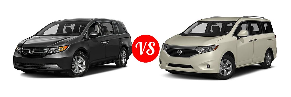 2016 Honda Odyssey Minivan SE vs. 2016 Nissan Quest Minivan S / SV - Front Left Comparison