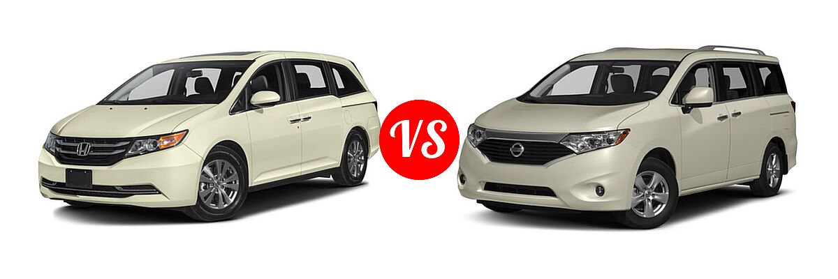 2016 Honda Odyssey Minivan EX-L vs. 2016 Nissan Quest Minivan S / SV - Front Left Comparison