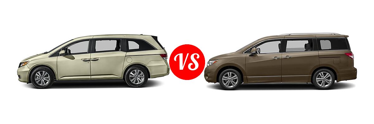 2016 Honda Odyssey Minivan EX-L vs. 2016 Nissan Quest Minivan Platinum / SL - Side Comparison