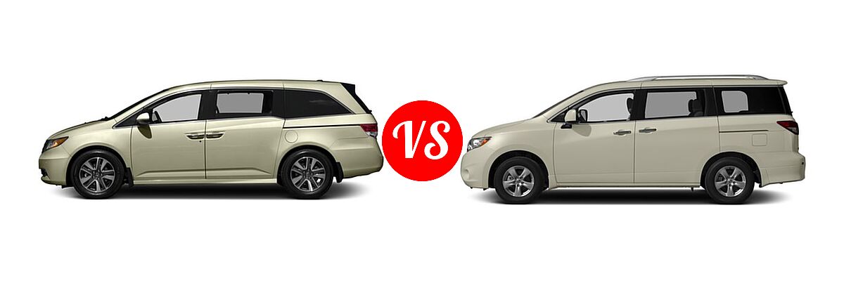 2016 Honda Odyssey Minivan Touring vs. 2016 Nissan Quest Minivan S / SV - Side Comparison
