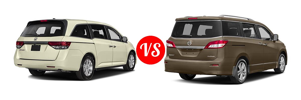 2016 Honda Odyssey Minivan EX-L vs. 2016 Nissan Quest Minivan Platinum / SL - Rear Right Comparison