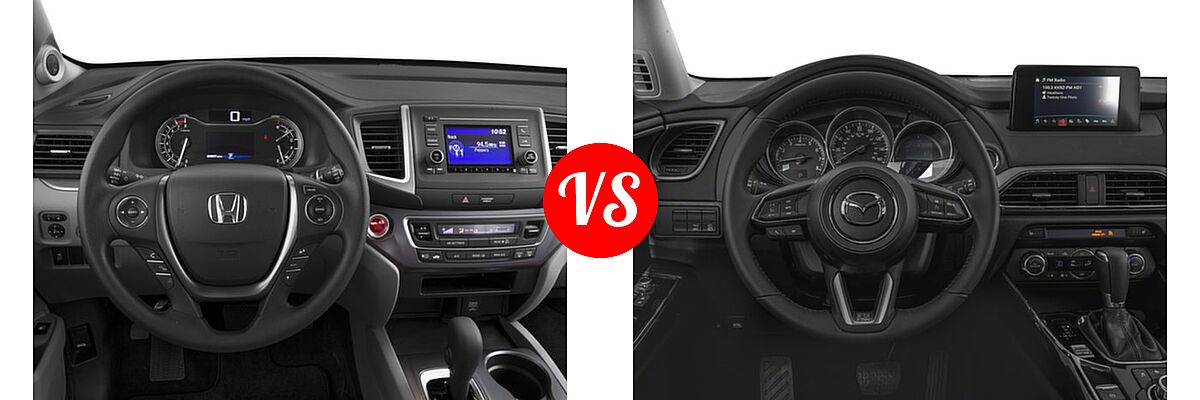 2016 Honda Pilot SUV LX vs. 2016 Mazda CX-9 SUV Sport - Dashboard Comparison