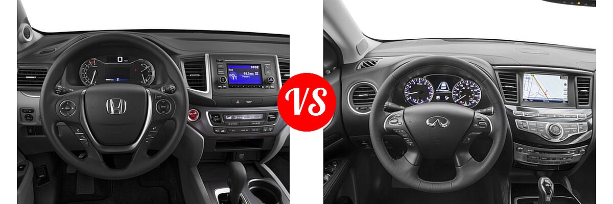 2016 Honda Pilot SUV LX vs. 2016 Infiniti QX60 SUV AWD 4dr / FWD 4dr - Dashboard Comparison