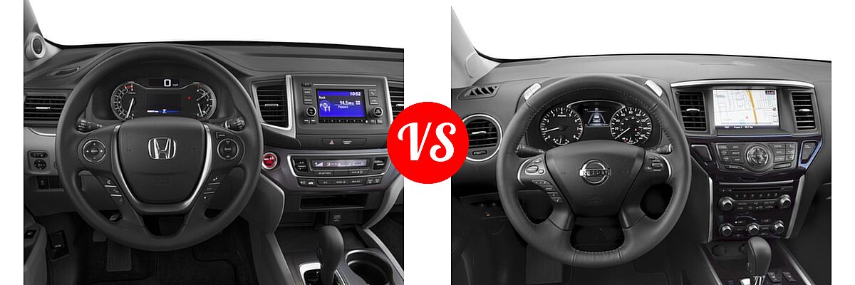 2016 Honda Pilot SUV LX vs. 2016 Nissan Pathfinder SUV Platinum / SL - Dashboard Comparison