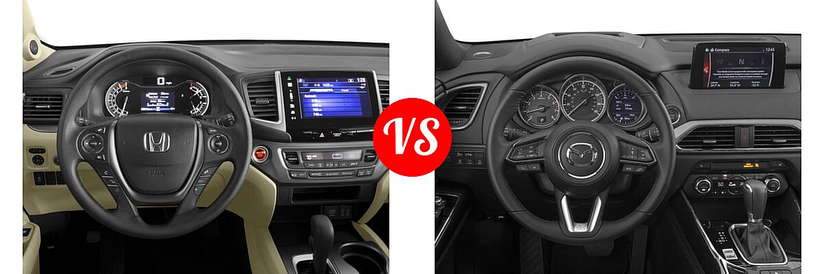 2016 Honda Pilot SUV EX vs. 2016 Mazda CX-9 SUV Grand Touring - Dashboard Comparison