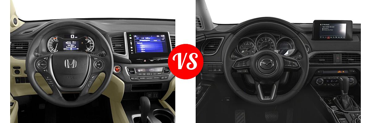2016 Honda Pilot SUV EX vs. 2016 Mazda CX-9 SUV Sport - Dashboard Comparison
