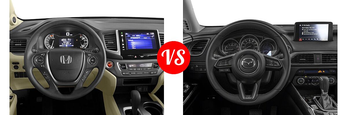2016 Honda Pilot SUV EX vs. 2016 Mazda CX-9 SUV Touring - Dashboard Comparison