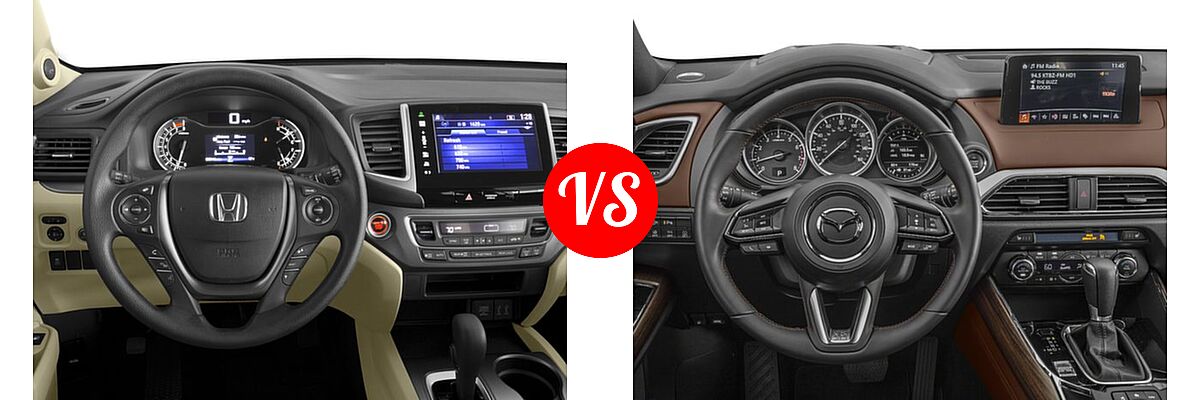 2016 Honda Pilot SUV EX vs. 2016 Mazda CX-9 SUV Signature - Dashboard Comparison