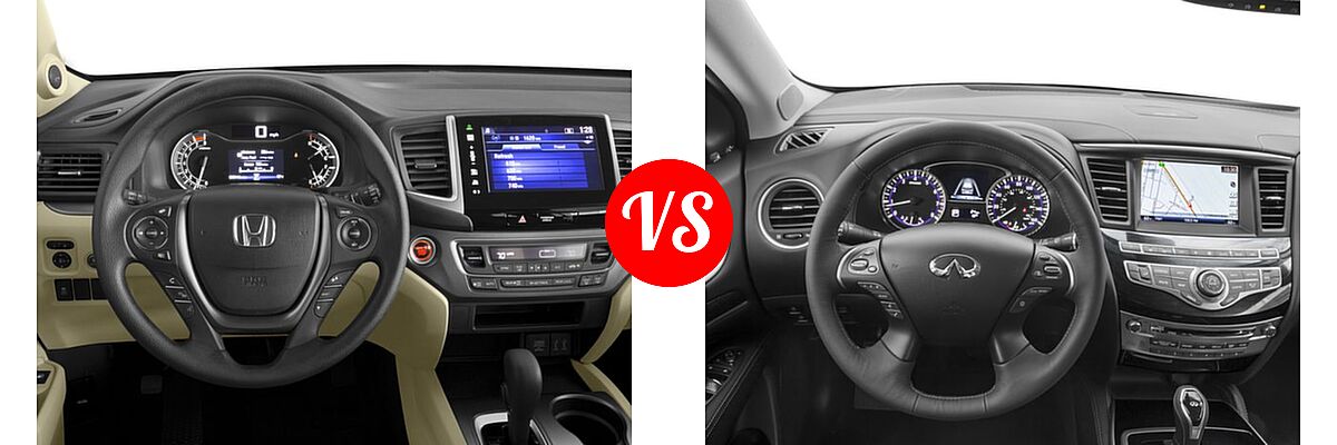 2016 Honda Pilot SUV EX vs. 2016 Infiniti QX60 SUV AWD 4dr / FWD 4dr - Dashboard Comparison