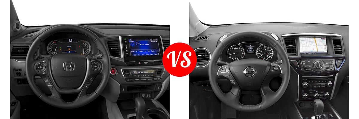 2016 Honda Pilot SUV EX-L vs. 2016 Nissan Pathfinder SUV Platinum / SL - Dashboard Comparison