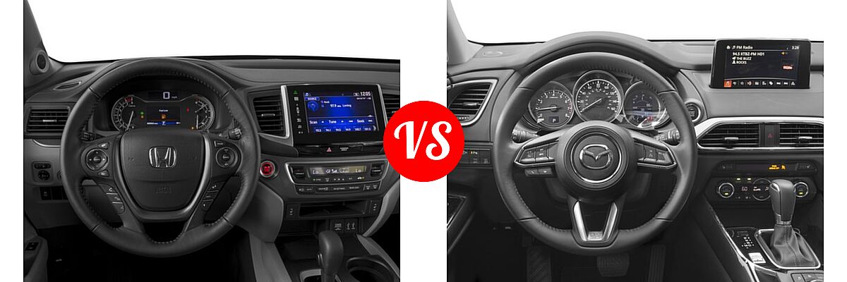 2016 Honda Pilot SUV EX-L vs. 2016 Mazda CX-9 SUV Touring - Dashboard Comparison