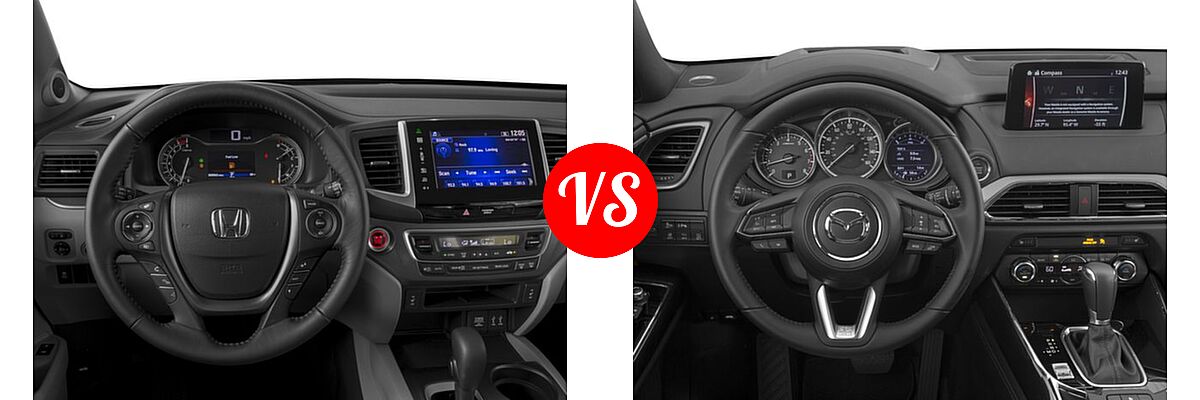 2016 Honda Pilot SUV EX-L vs. 2016 Mazda CX-9 SUV Grand Touring - Dashboard Comparison