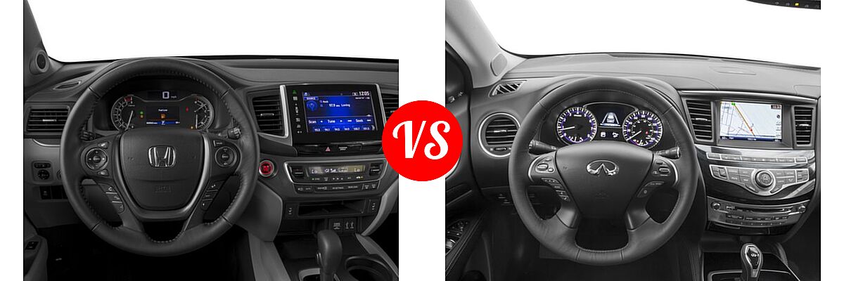 2016 Honda Pilot SUV EX-L vs. 2016 Infiniti QX60 SUV AWD 4dr / FWD 4dr - Dashboard Comparison