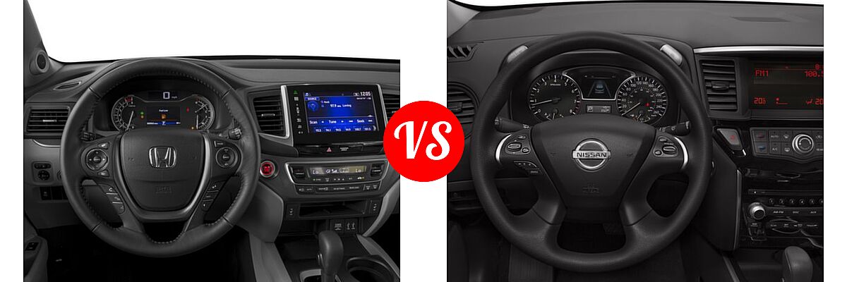 2016 Honda Pilot SUV EX-L vs. 2016 Nissan Pathfinder SUV S / SV - Dashboard Comparison