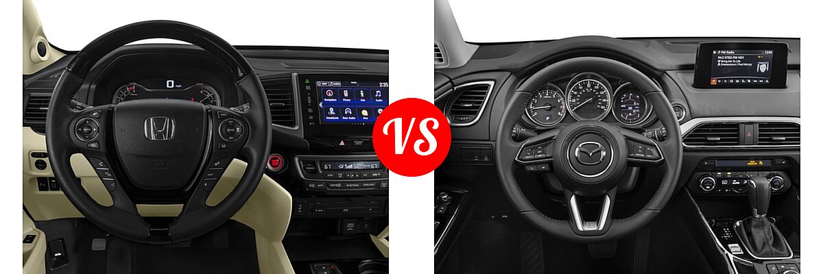 2016 Honda Pilot SUV Touring vs. 2016 Mazda CX-9 SUV Sport - Dashboard Comparison