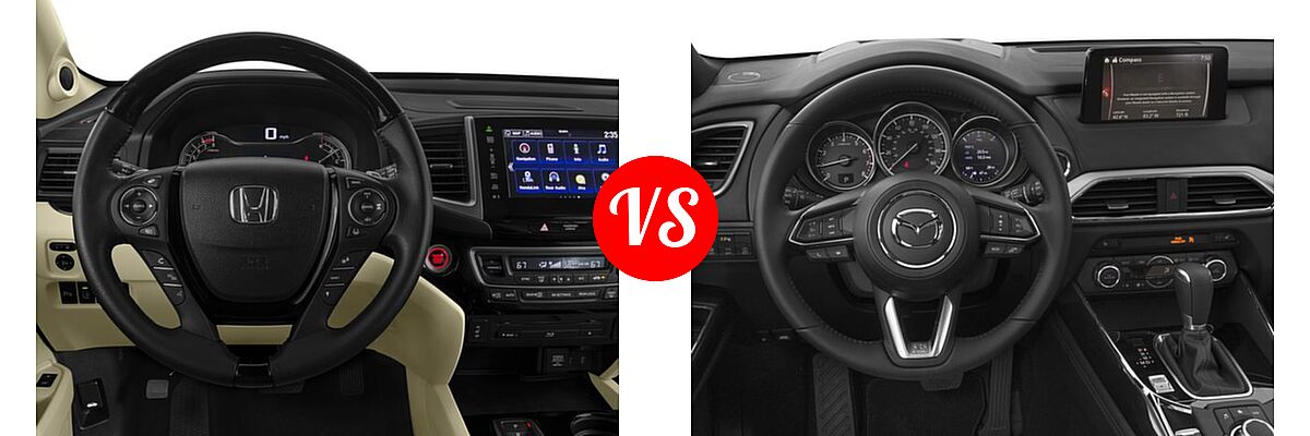 2016 Honda Pilot SUV Touring vs. 2016 Mazda CX-9 SUV Grand Touring - Dashboard Comparison