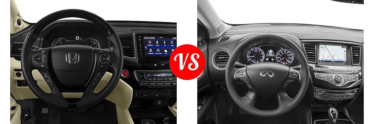 2016 Honda Pilot SUV Touring vs. 2016 Infiniti QX60 SUV AWD 4dr / FWD 4dr - Dashboard Comparison