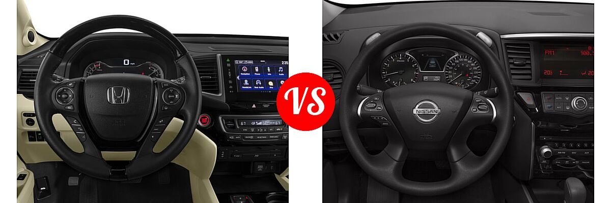 2016 Honda Pilot SUV Touring vs. 2016 Nissan Pathfinder SUV S / SV - Dashboard Comparison