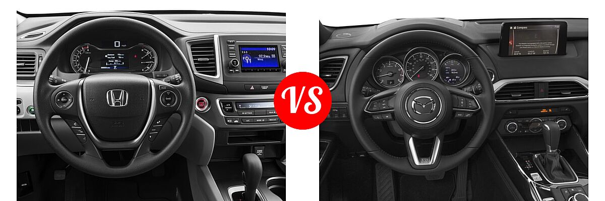 2016 Honda Pilot SUV LX vs. 2016 Mazda CX-9 SUV Grand Touring - Dashboard Comparison