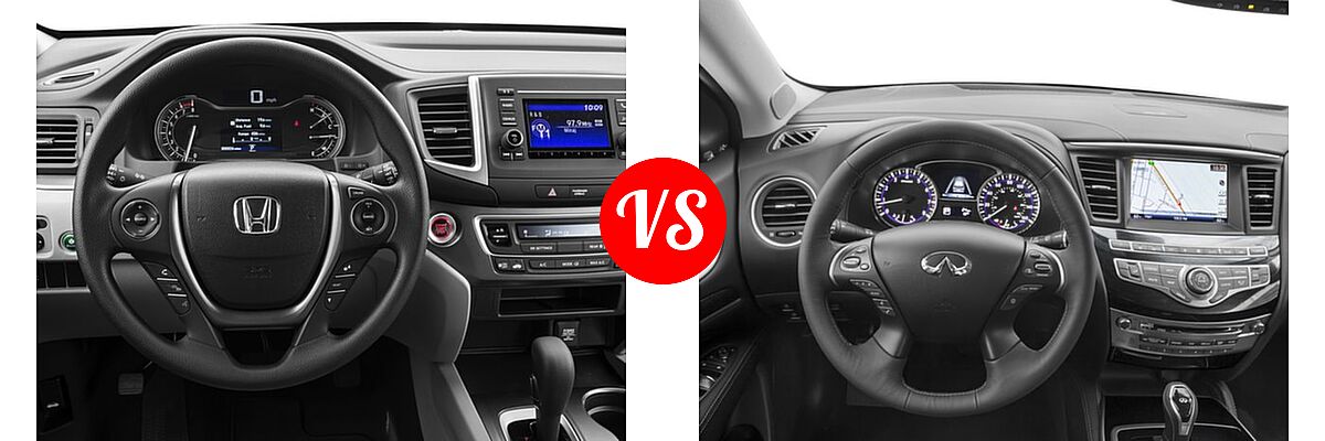 2016 Honda Pilot SUV LX vs. 2016 Infiniti QX60 SUV AWD 4dr / FWD 4dr - Dashboard Comparison