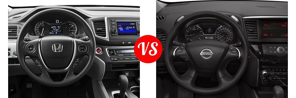 2016 Honda Pilot SUV LX vs. 2016 Nissan Pathfinder SUV S / SV - Dashboard Comparison