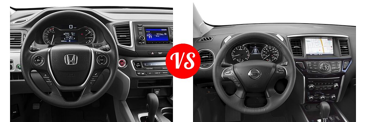 2016 Honda Pilot SUV LX vs. 2016 Nissan Pathfinder SUV Platinum / SL - Dashboard Comparison