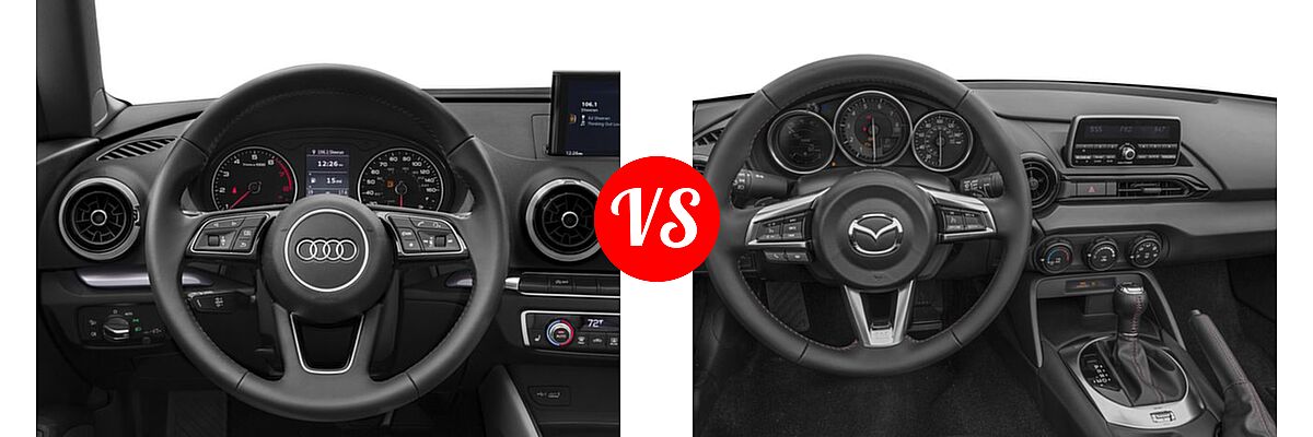 2017 Audi A3 Convertible Premium / Premium Plus / Prestige vs. 2017 Mazda MX-5 Miata Convertible Sport - Dashboard Comparison