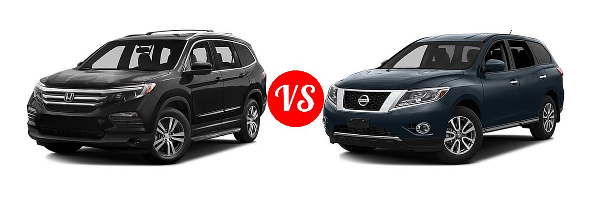 2016 Honda Pilot SUV EX-L vs. 2016 Nissan Pathfinder SUV S / SV - Front Left Comparison